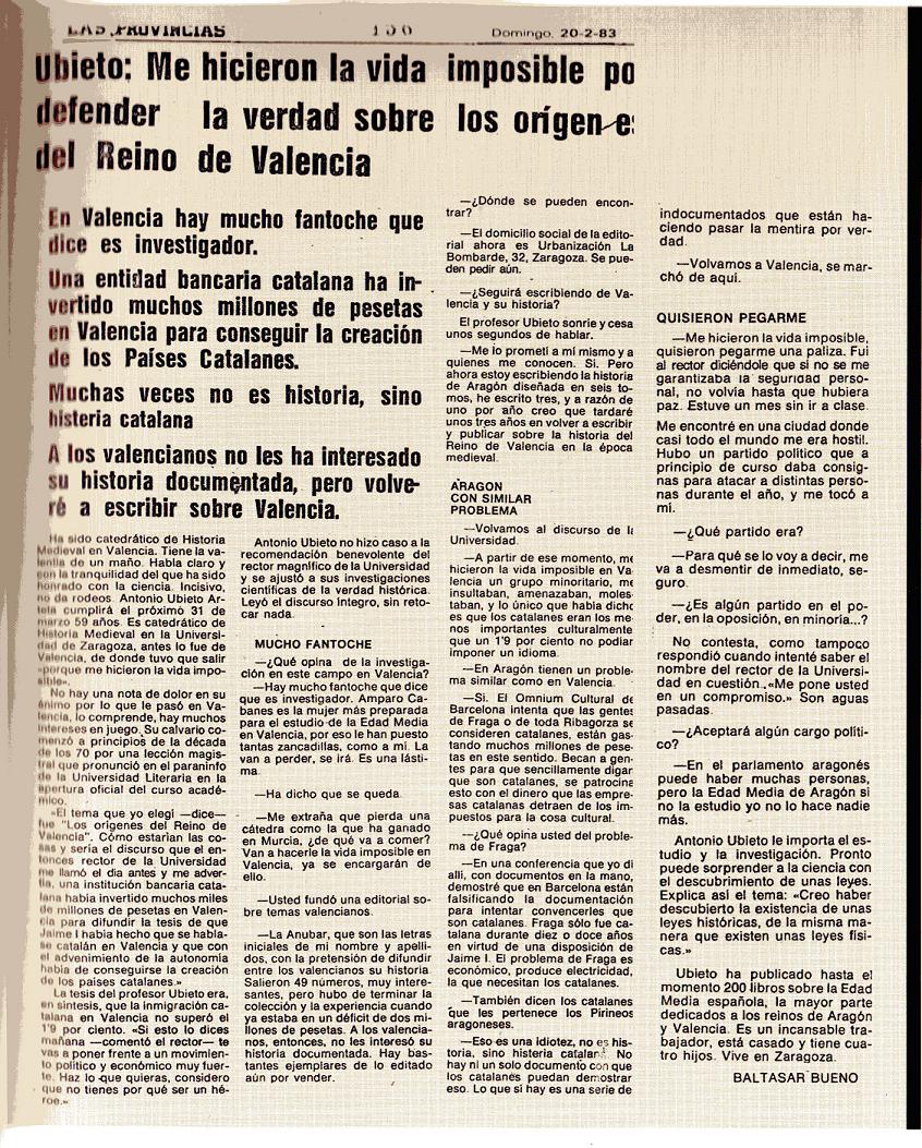 Entrevista a Don Antonio Ubieto Arteta, los catalanistas le hicieron la vida imposible